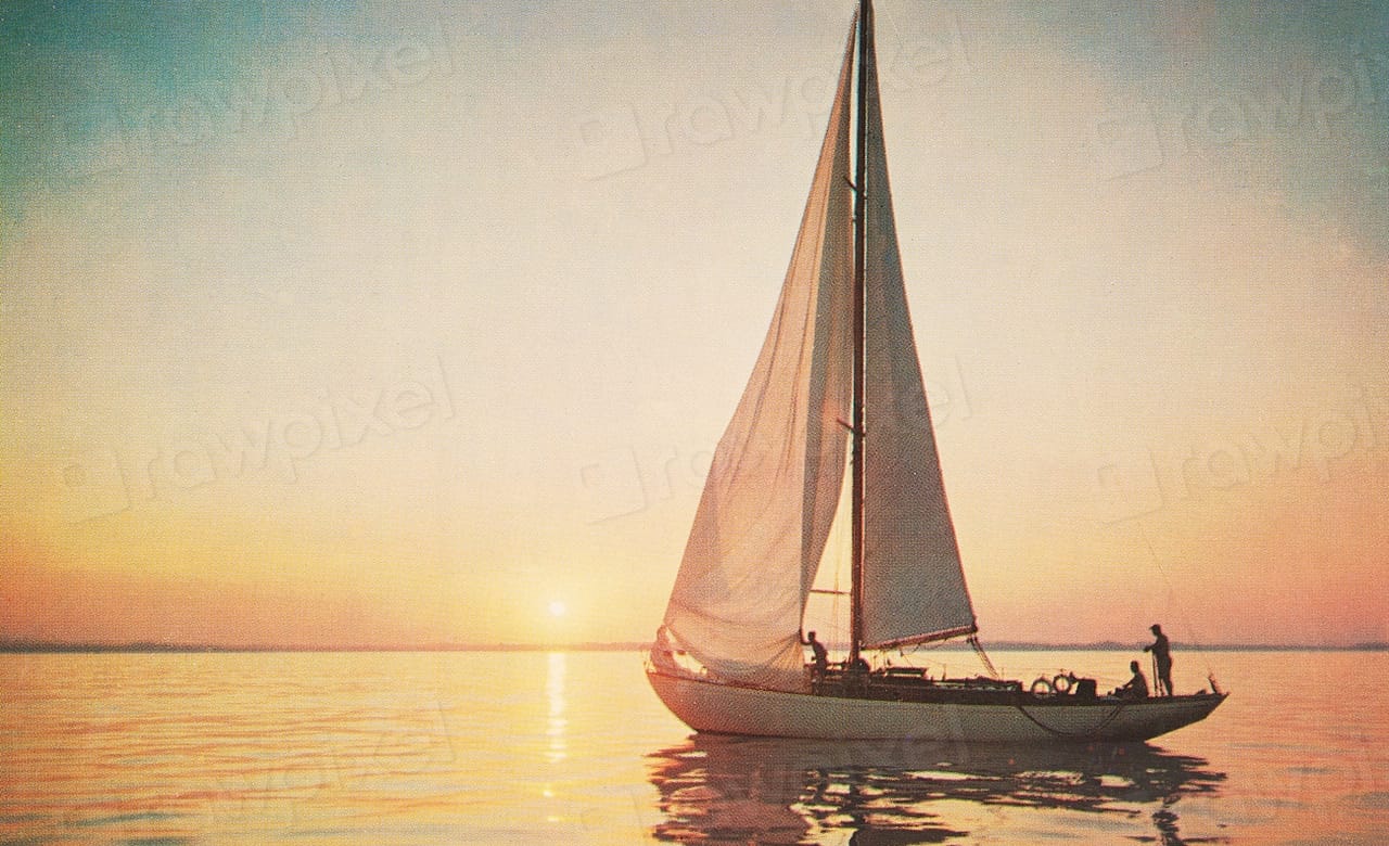 Segelboot auf dem See (Illustrationsbild)
